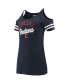Women's Navy Cleveland Indians Slub Jersey Cold Shoulder T-shirt