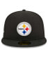 Фото #2 товара Men's Black Pittsburgh Steelers Main Patch 59FIFTY Fitted Hat