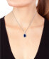 ფოტო #2 პროდუქტის EFFY® Lab Grown Sapphire (6-1/5 ct. t.w.) & Lab Grown Diamond (2-1/20 ct. t.w.) Halo 18" Pendant Necklace in 14k White Gold