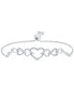 ფოტო #1 პროდუქტის Diamond Interlocking Heart Bolo Bracelet (1/6 ct. t.w.) in Sterling Silver