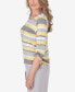 Фото #3 товара Petite Charleston Striped Ruched Side Necklace Top