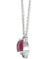 Фото #2 товара Le Vian raspberry Rhodolite (1-1/6 ct. t.w.) & Diamond (1/10 ct. t.w.) Ladybug Adjustable 19" Pendant Necklace in 14k White Gold
