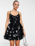 Фото #7 товара ASOS DESIGN embellished mini corset prom with oversized disc sequin in black