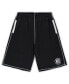 Men's Black, White Brooklyn Nets Big and Tall Contrast Stitch Knit Shorts