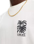 Фото #4 товара ONLY & SONS relaxed t-shirt with palm tree back print in off white