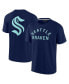 Фото #1 товара Men's and Women's Deep Sea Blue Seattle Kraken Super Soft Short Sleeve T-shirt