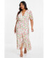ფოტო #1 პროდუქტის Plus Size Floral Wrap Maxi Dress