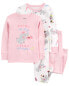 Baby 4-Piece Painter Elephant 100% Snug Fit Cotton Pajamas 6M