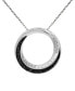 ფოტო #5 პროდუქტის Black & White Diamond Circle 18" Pendant Necklace (1/6 ct. t.w.) in Sterling Silver