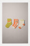 Фото #5 товара 3-pack of ankle socks with stripes and slogan