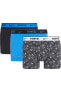 Erkek Marka Logolu Elastik Bel Bantlı Streç Pamuklu Günlük Kullanıma Uygın Siyah-Gri-Mavi Boxer 000P