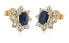 Sparkling yellow gold earrings with blue zircons 14/210.240/3Z
