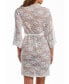 ფოტო #3 პროდუქტის Women's Jasmine Soft Sheer Lace Robe with Self Tie Satin Sash