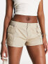 New Look parachute cargo shorts in stone