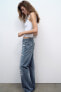 High-rise ripped wide-leg trf jeans