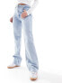 Фото #4 товара Stradivarius STR comfort fit straight leg jean in light blue