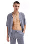 COLLUSION knitted shirt co-ord in blue BLAU, 2XL - Chest 46-48 - фото #1