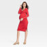 Long Sleeve Rushed Bodycon Midi Maternity Dress - Isabel Maternity by Ingrid &