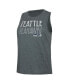 Women's Navy, Charcoal Distressed Seattle Seahawks Muscle Tank Top and Pants Lounge Set
