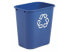 Small Deskside Recycling Container, Rectangular, Plastic, 13.625Qt, Bl