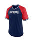 ფოტო #3 პროდუქტის Men's Navy, Red New England Patriots Second Wind Raglan V-Neck T-shirt