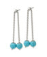 ფოტო #3 პროდუქტის Stainless Steel Synthetic Turquoise Moveable Dangle Earrings