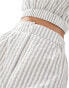 ASOS DESIGN pull on short with tab waistband in grey stripe co-ord Серый, 34 - фото #2