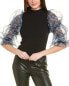 Фото #1 товара Gracia Double Puff Sleeve Sweater Women's Black S