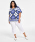 Plus Size Ann Marie Medallion Square-Neck Top, Created for Macy's