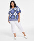 ფოტო #3 პროდუქტის Plus Size Ann Marie Medallion Square-Neck Top, Created for Macy's