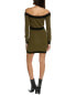 Фото #2 товара Balmain Short Off-The-Shoulder Square Knit Mini Dress Women's Green 42