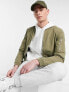 Jack & Jones Essentials zip through bomber jacket in khaki