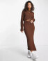 ASOS DESIGN co-ord jumper with tie back detail in brown Коричневый, 36 - фото #2