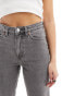 Monki mid waist straight leg jeans in grey wash