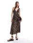 Фото #1 товара ASOS DESIGN v neck with full hem midaxi dress in leopard print