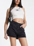 Urban Revivo high waist denim shorts with in black