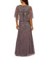 ფოტო #2 პროდუქტის Women's Embellished Cape-Sleeve Gown