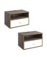 2 Piece Floating Nightstand with Open Shelf Set