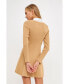 Women's Mixed Media Fit and Flare Sweater Dress