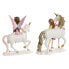 Decorative Figure Home ESPRIT White Pink 16 x 7 x 19 cm (2 Units)