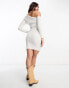 Фото #6 товара Miss Selfridge asym long sleeve rib dress in ivory