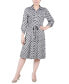 ფოტო #1 პროდუქტის Petite 3/4 Sleeve Roll Tab Shirtdress