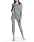 ფოტო #1 პროდუქტის Women's Top with Legging Loungewear Set