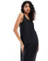 ASOS DESIGN ruched dropped back maxi dress in black