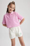 Kız Çocuk Relax Fit Cep Baskılı Pike Kısa Kollu Polo Tişört A0268a823sm