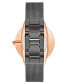 ფოტო #2 პროდუქტის Women's Quartz Dark Gray Stainless Steel Mesh Band Watch, 40mm