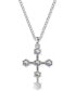 ფოტო #4 პროდუქტის Silver-Tone Insigne Crystal Cross Pendant Necklace, 15" + 2-3/4" extender