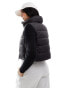 Фото #4 товара Stradivarius knitted sleeve padded jacket in black