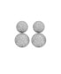 Pave Puffy Double Circle Drop Stud Earring