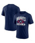 Фото #2 товара Men's Heathered Navy Atlanta Braves Badge of Honor Tri-Blend T-shirt